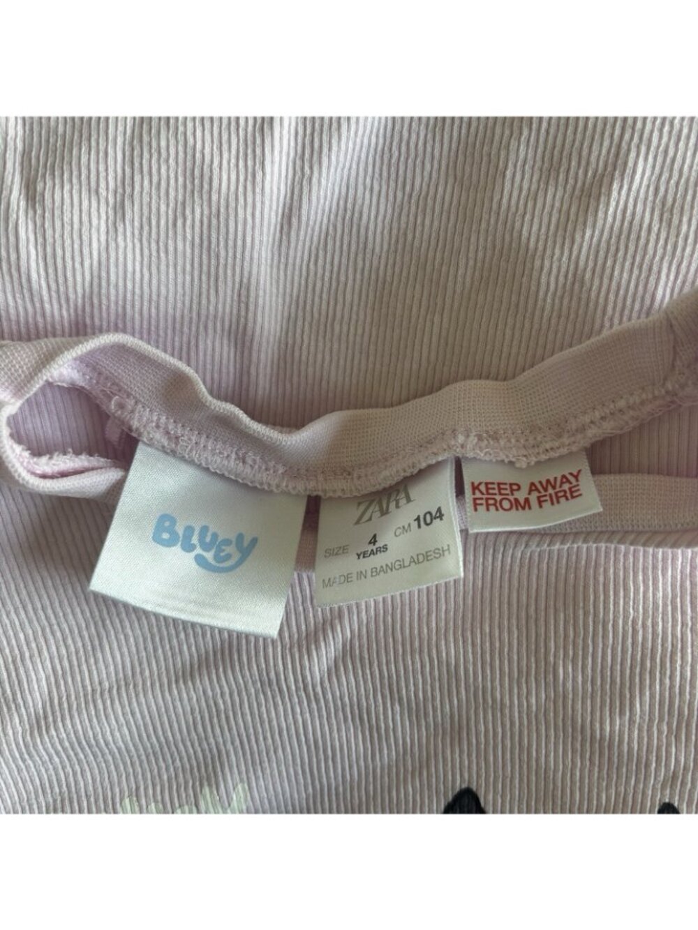 Zara Bluey Bingo Matching Set Ribbed Shorts & Top Size 4 Yr Disney Pink Icecream - Picture 9 of 16